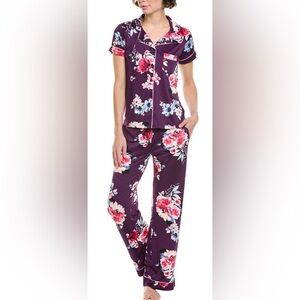 Kathy Ireland Floral Print Women's Pajama Set - Purple and Pink